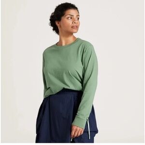 Allbirds Top 100% Organic Cotton Long Sleeve T-Shirt Green NEW Sz Small